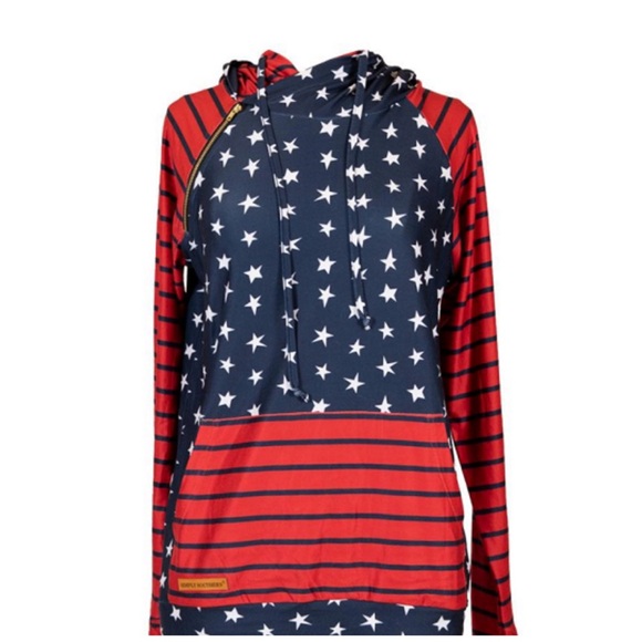 Simply Southern Sweaters - Simply southern Stars and Stripes Double Hoodie